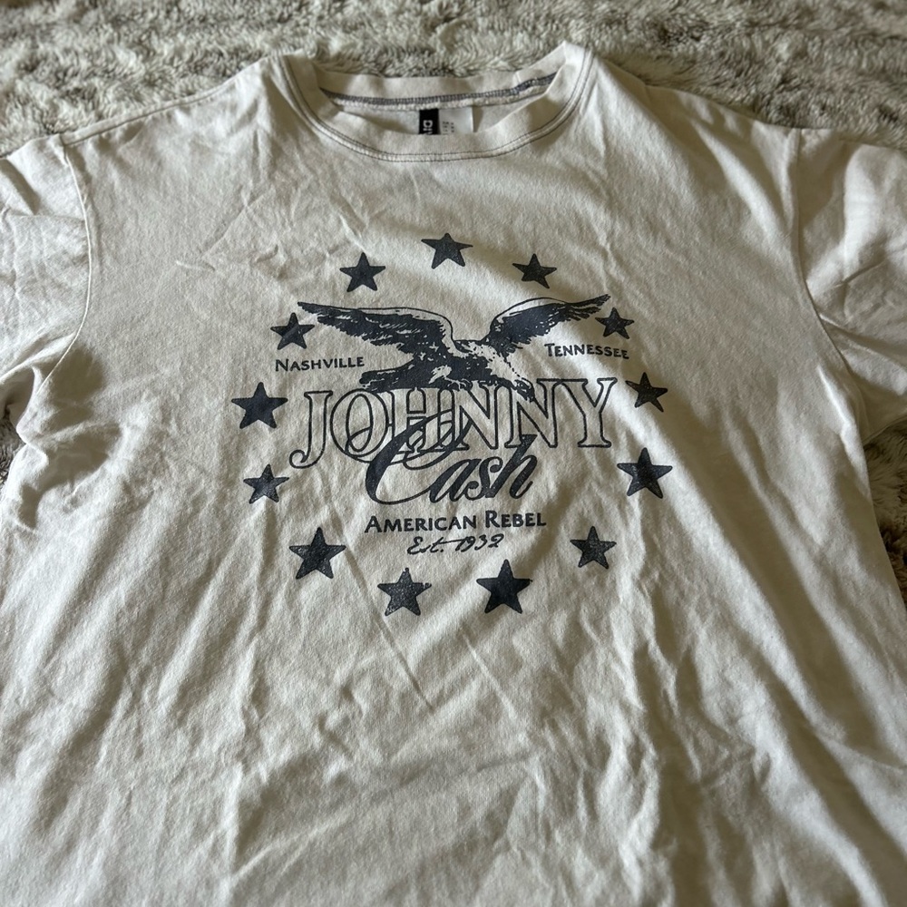 H&M Cream Short Sleeve Tee Casual Comfort